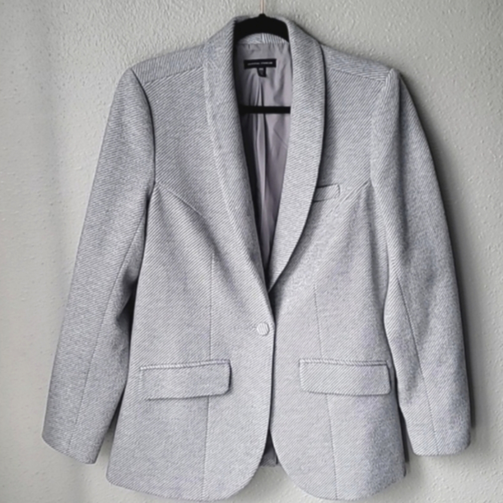 Universal Standard Single Button Ribbed Blazer, Size XXSmall, Color Grey